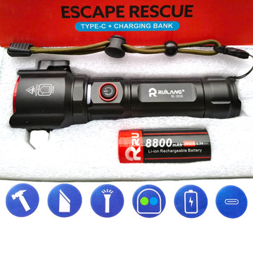 Rechargeable LED Torch with 8800mAh Battery & Long-Distance Beam!